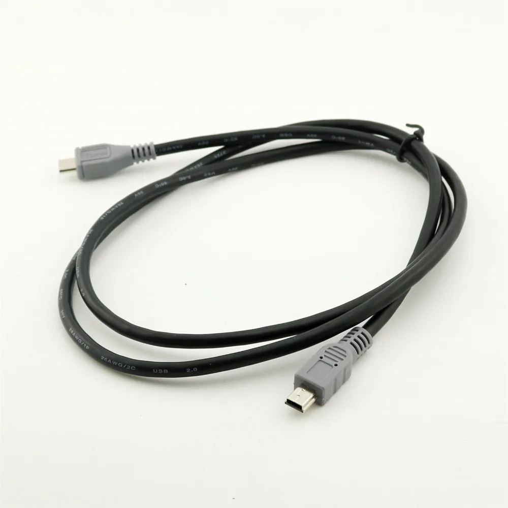 

1pc Mini USB Type B Male To Micro B Male 5 Pin Converter OTG Adapter Lead Data Cable 20cm / 1M 3FT