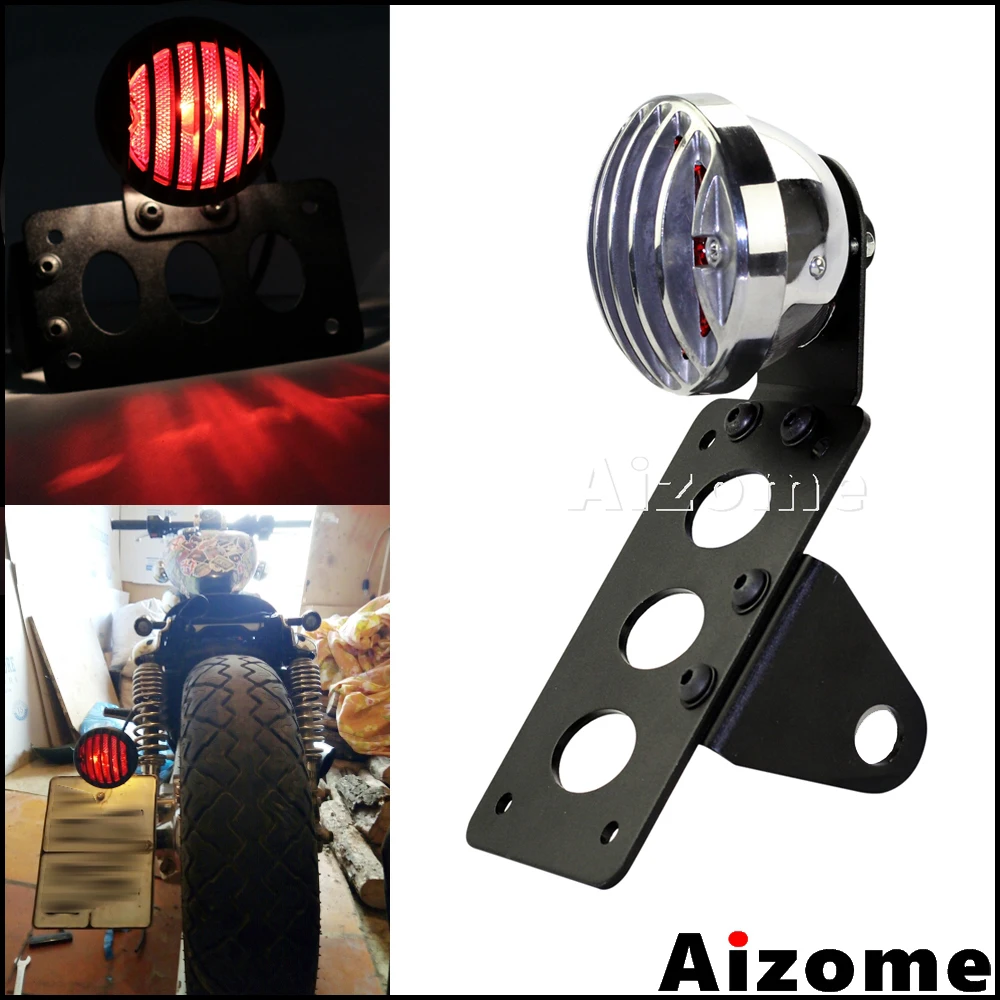 

Motorcycle Side Mount Tail Light w/ License Number Plate Axle Bracket Taillight Rear Stop Light For Harley Sportster Bobber