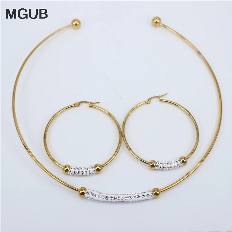 Горячая продажа кристалл 3 шт набор ювелирных изделий из нержавеющей стали