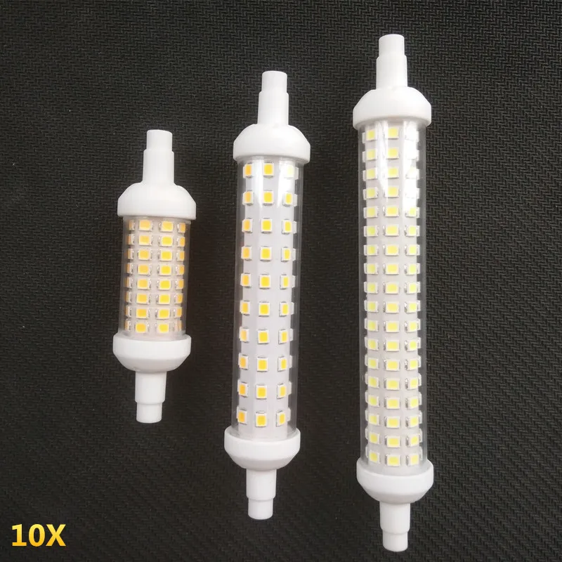 10X керамическая r7s Bombillas Светодиодная лампа 6 Вт 9 12 SMD 2835 78 мм 118 135 R7S 220 240 В