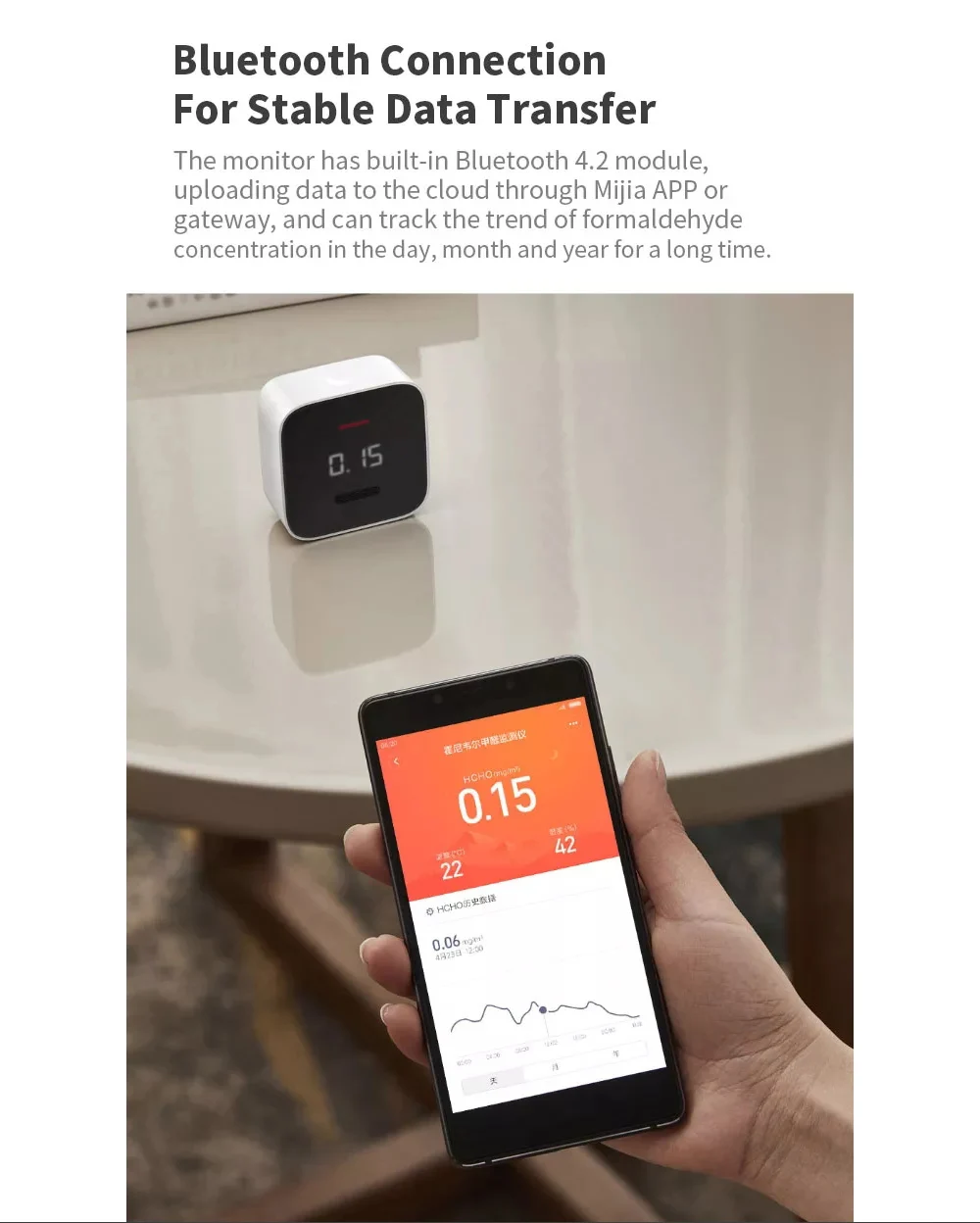Xiaomi Mijia монитор формальдегида домашний безопасный детектор газа Тестер качества воздуха OLED анализатор газа Bluetooth Mijia управление приложением