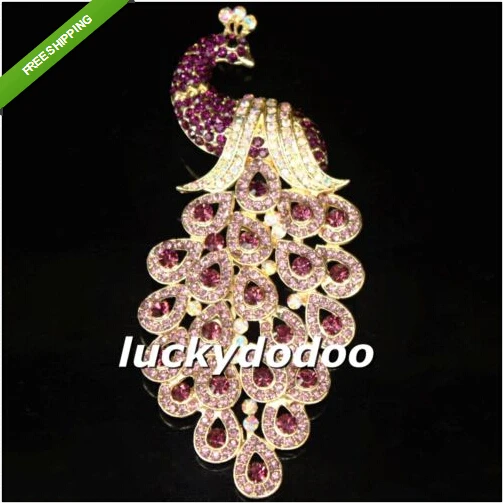 Новая мода со стразами павлин птица брошь Шпильки Свадебные ювелирных изделий