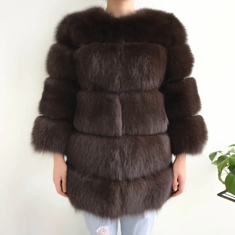 Женское зимнее пальто женская куртка из натурального Лисьего меха с мехом