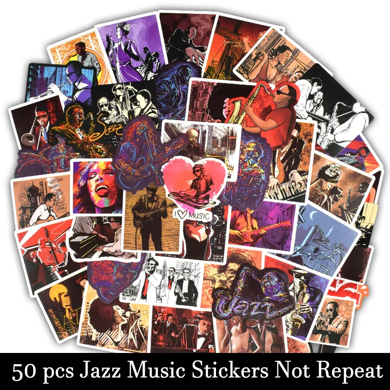 50 шт Джаз Blues Стикеры s рок музыки пение в стиле граффити &quotсделай сам&quot для