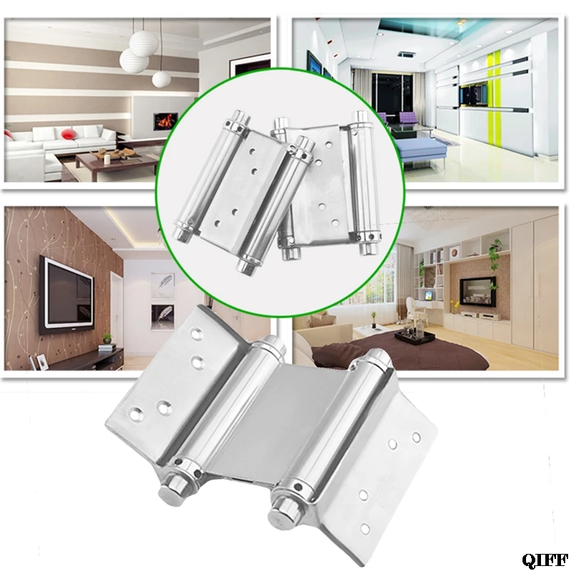 2 шт 3 &quotдюйма Нержавеющая Сталь Двойное действие пружинный шарнир салон кафе