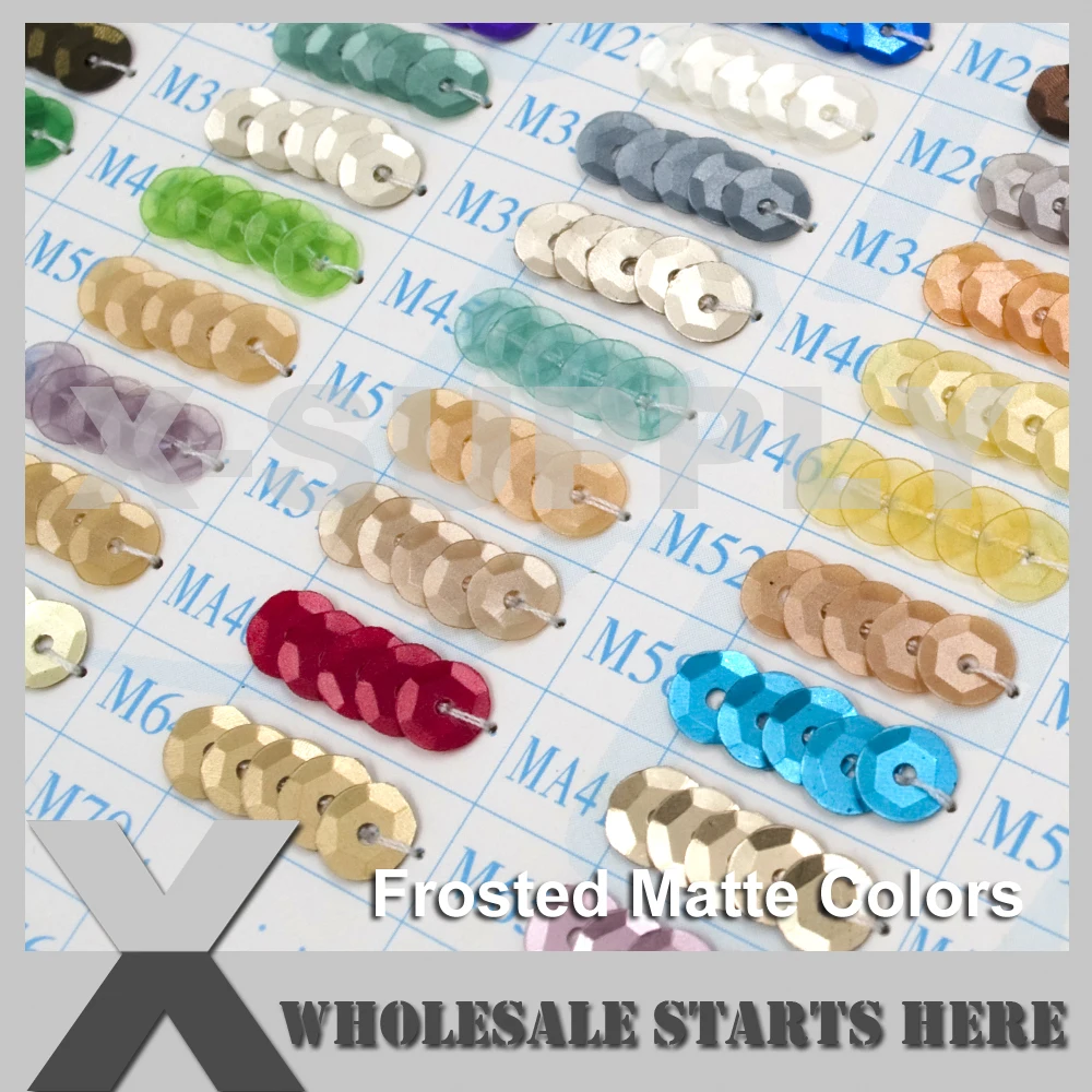 (Матовый матовый цвет s) круглые плоские или чашечные пайетки с блестками для