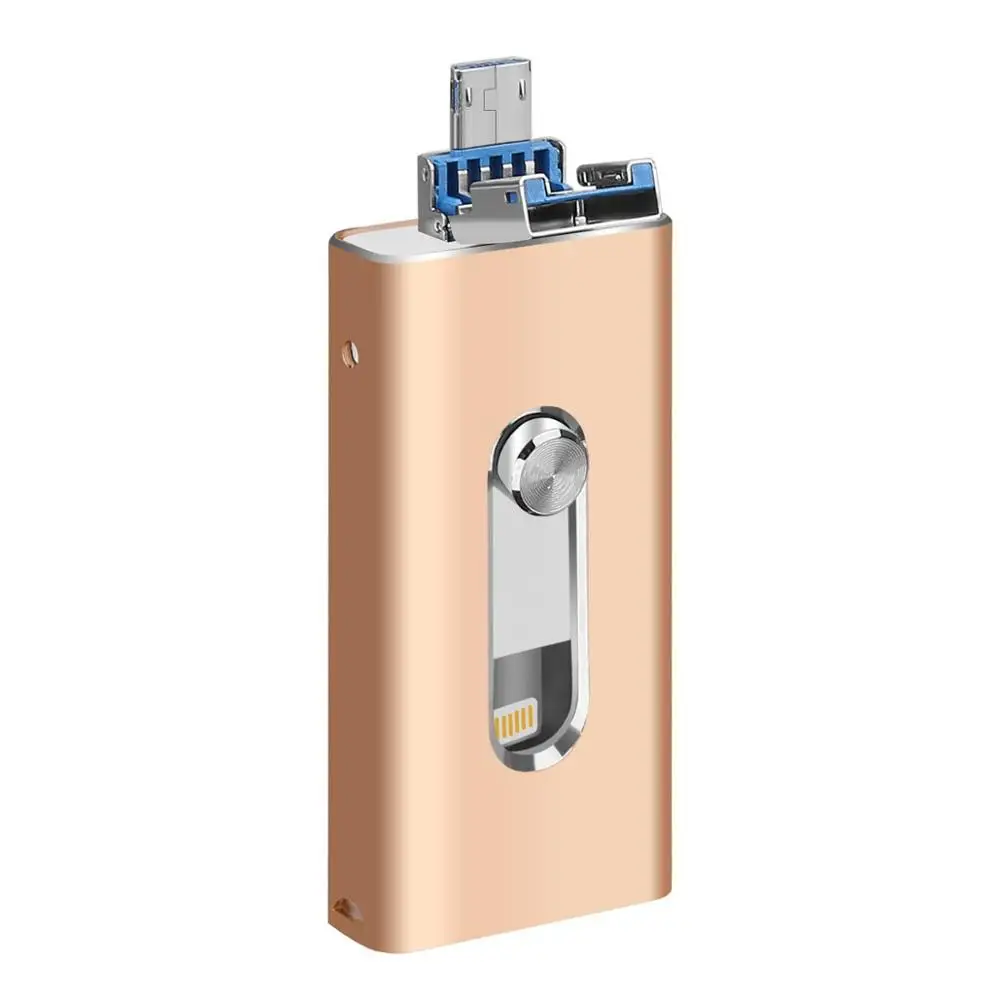 Usb флэш накопитель для iPhone Memory Stick 3 в 1 Освещение USB 0 зашифрованные 64 ГБ IOS Android и