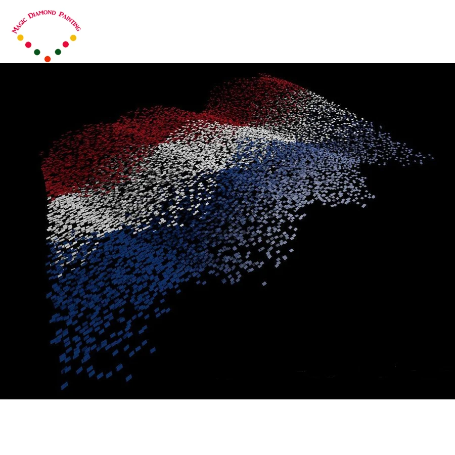 

Флаг Нидерландов, алмазная живопись, квадратный/круглый крест, вышивка, пластиковые изделия, алмазная живопись, Голландский Флаг