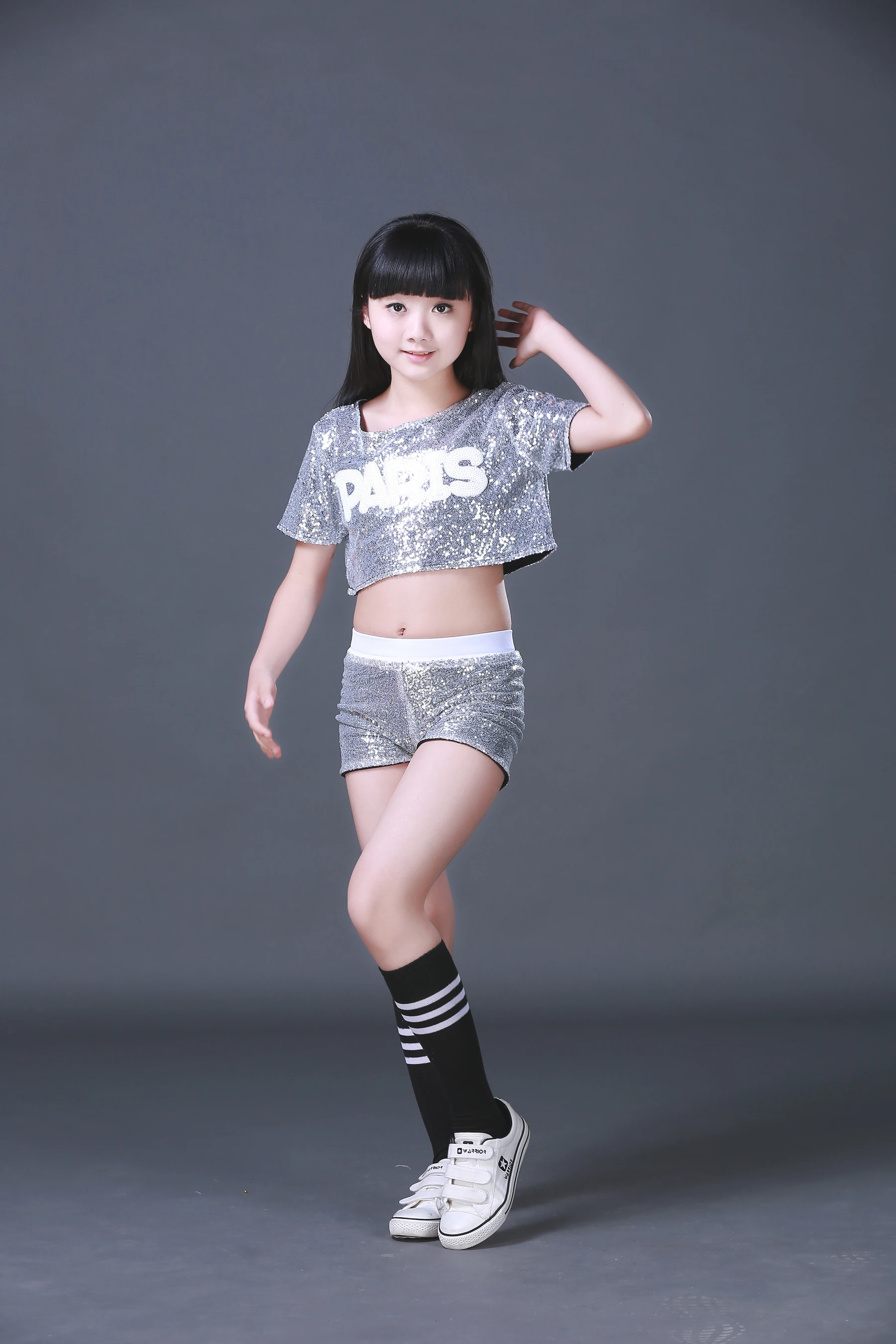 Новая детская одежда с блестками для джазовых танцев утечка униформа студентов