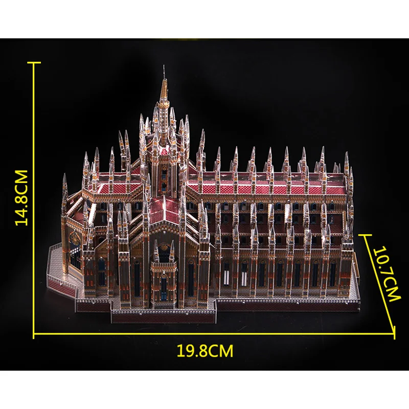 Microworld 3D металлическая нано-головоломка Миланский собор Duomo di Milano, Сборная модель, наборы J45, сделай сам, 3D лазерная резка, пазлы, игрушки для проверки