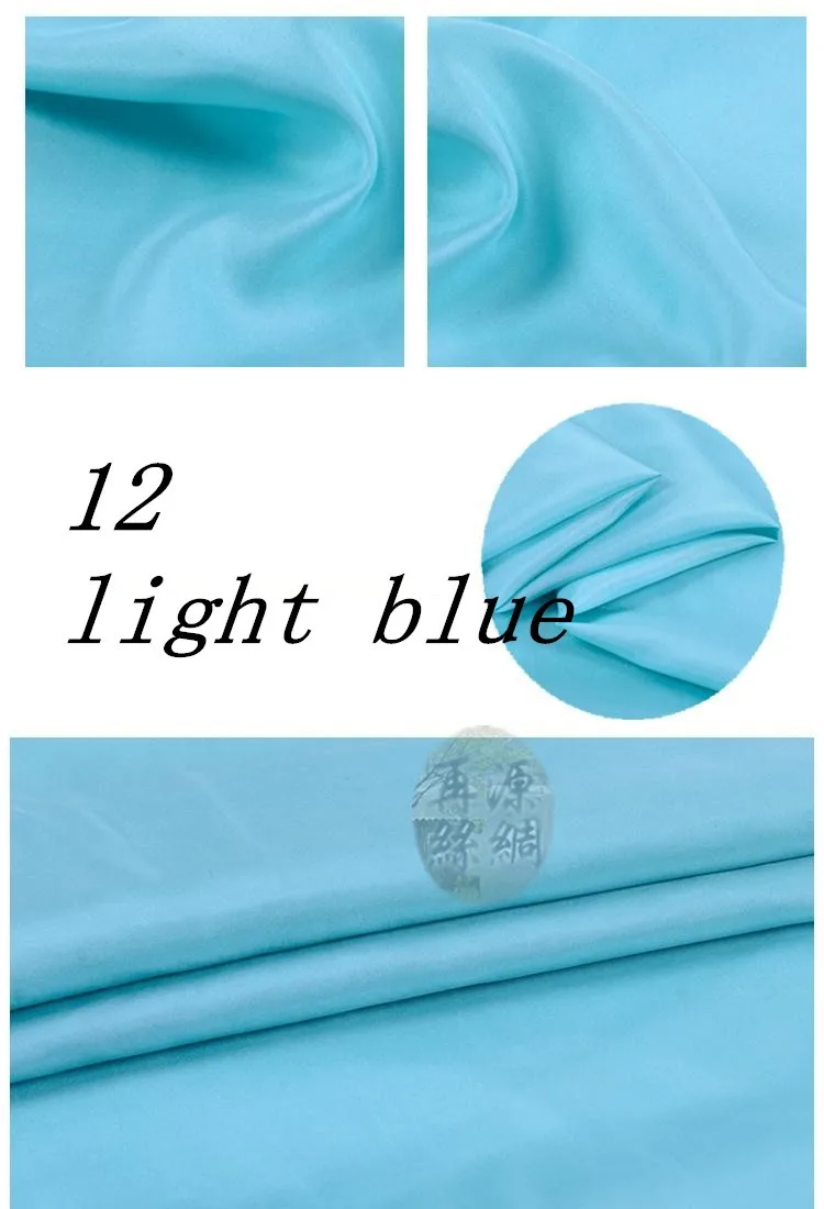 12 light blue 5 м/лот) шелк Ткань для шитья 9 momme habutai habotai подкладочные ткани tecido Тюль Ткань tissu чистый шелк тутового дерева - Цвет: 12 light blue