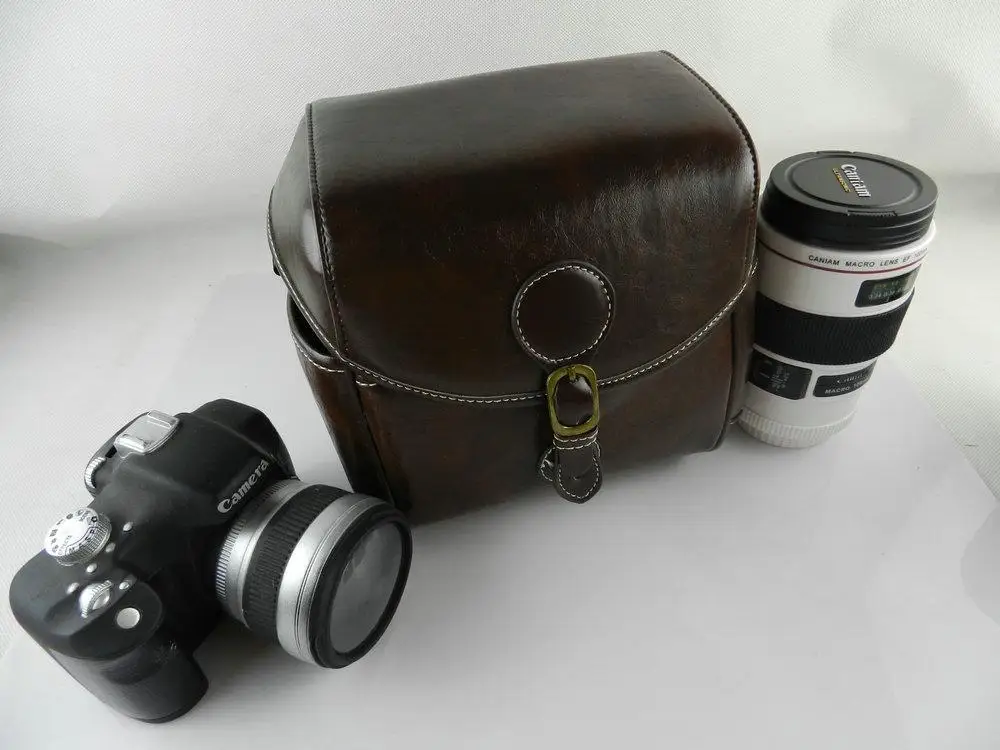 Искусственная кожа ретро камера DV сумка для Canon Nikon sony samsung JVC Мода Водонепроницаемый Винтаж