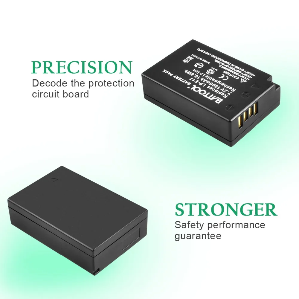 Batcool для Canon 1500mAh 7 2 V LP-E17 LPE17 LP E17 батарея + LCD двойное зарядное устройство EOS M3 M5 750D 760D
