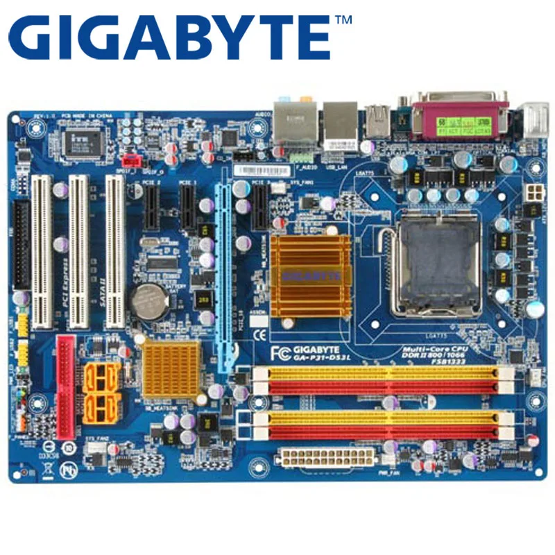 Десктопная Материнская плата GIGABYTE P31 Socket LGA 775 для Core 2 DDR2 4G Micro ATX оригинальная б/у