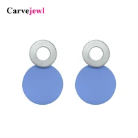 carvejewl earrings round circle dangle earrings for women girl gift simple fashion personality earring color rich soft coating