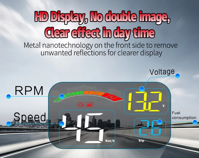 Новейший проектор C800 с объективом HD отражающий лобовое стекло OBD2 II EUOBD