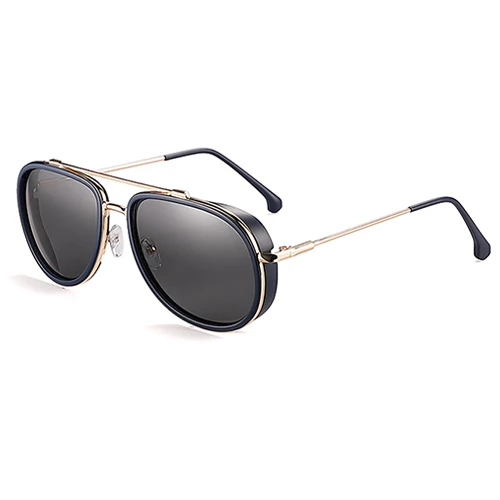 C4 Matte Blue Smoke POLARKING Марка Steam Punk Поляризованные Мужские Солнцезащитные Очки Gafas De Sol Мужская Мода Вождения Металлические Солнцезащитные Очки Рыбалка Путешествия Очки - Цвет линз: C4 Matte Blue Smoke