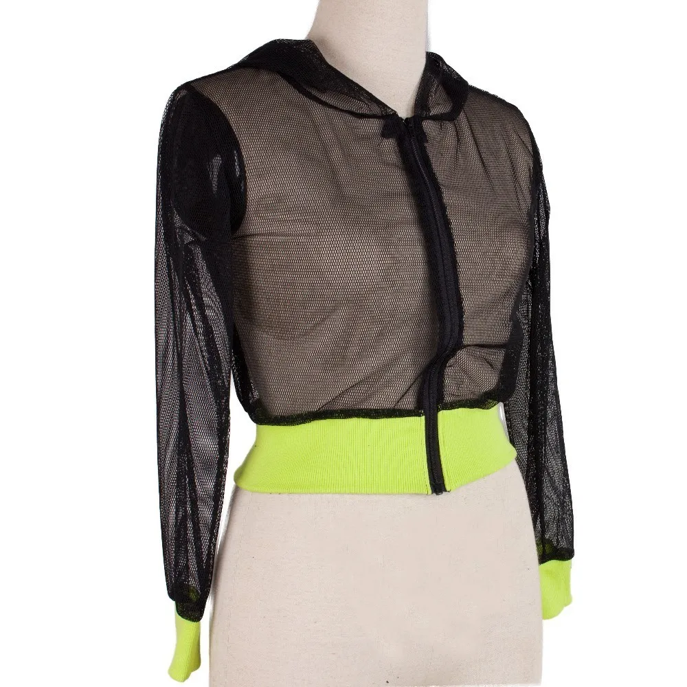 Heroprose-Женские тонкие сетчатые короткие куртки верхняя одежда в стиле хип-хоп с