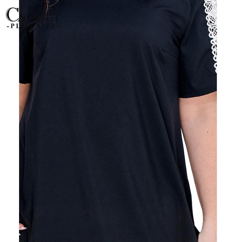 CACNCUT 5XL 6XL 2019 повседневные свободные летние кружевные платья большого размера