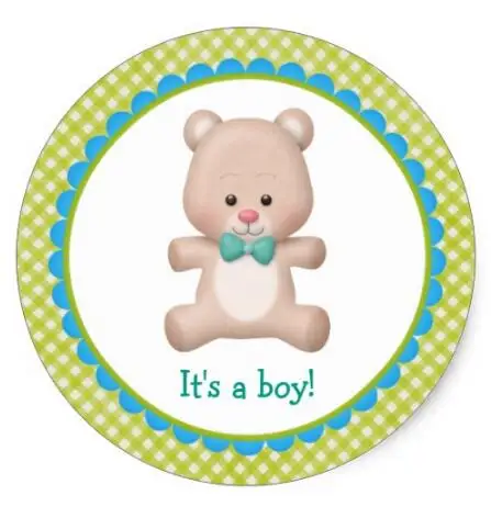 

1.5inch Turquoise and Green Teddy Bear Boy Shower Stickers