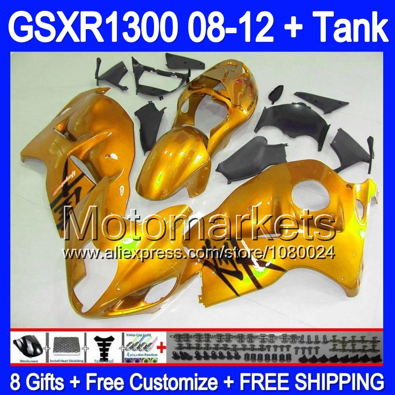 8 подарки + новое на SUZUKI Hayabusa GSXR1300 08 12 все глянцевая золото 09 10 11 GSX R1300 GSXR 1300 1392 новый