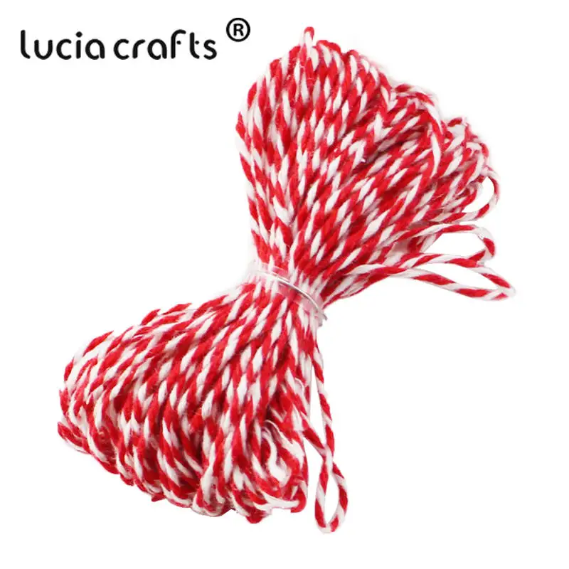 C6 Red Lucia crafts распродажа! Двойной Цветной хлопковый шпагат для пекаря, хлопковые шнуры, нитка для шпагата, сделай сам, 10 м/упак. W0403 - Цвет: C6 Red