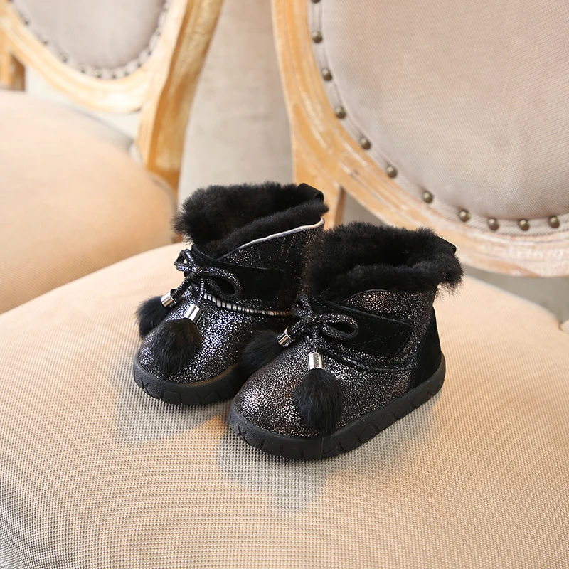 Новинка 2018 года зимние детские теплые ботинки милые Нескользящие и утепленные