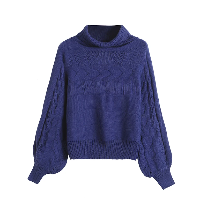 BGTEEVER Turtleneck Knitted Pullovers Lantern Sleeve Women Twist Sweater Casual Loose 2018 Autumn Winter Female Jumper | Женская одежда