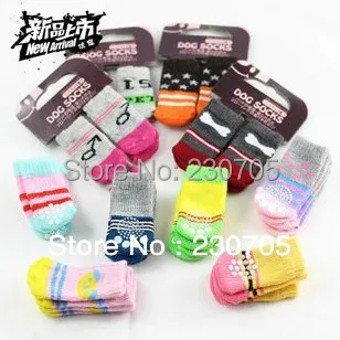 И собака носки хлопок домашнее животное Cat обувь нет скольжение 20 шт. / Lot = 5