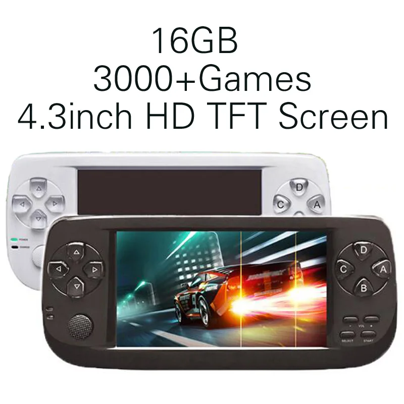 PAP K3 Plus Ретро игровая консоль 4,3 дюймов HD 16 Гб Встроенный 3000 ретро классические игры 64 бит портативный мини портативные игровые плееры