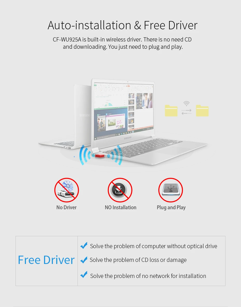 Новое поступление COMFAST Wifi адаптер 433 Мбит/с 5 8G + 150 2 4G USB вилка антенны и игровой ПК