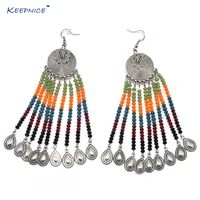 handmade ethnic gypsy party jewelry crystal chandelier earrings crystal beads tassel dangle science earrings