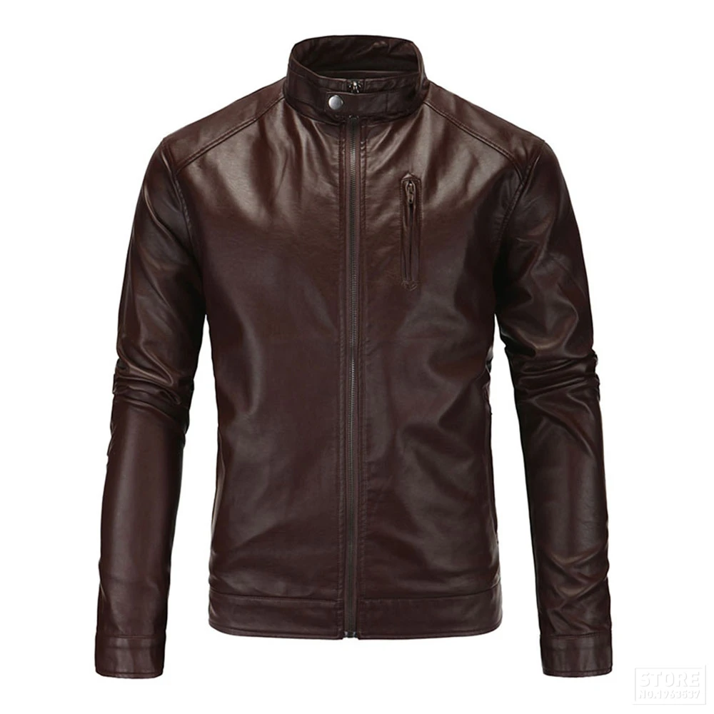 Herobiker Ретро Классическая мотоциклетная куртка из искусственной кожи Мужская Панк ветрозащитная байкерская куртка одежда на молнии мотоциклетная куртка размер M-5XL