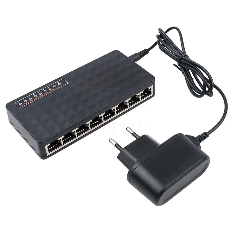 Сетевой коммутатор kebidumei 8 портов 100 Мбит/с Быстрая сеть Ethernet RJ45 Lan концентратор MDI