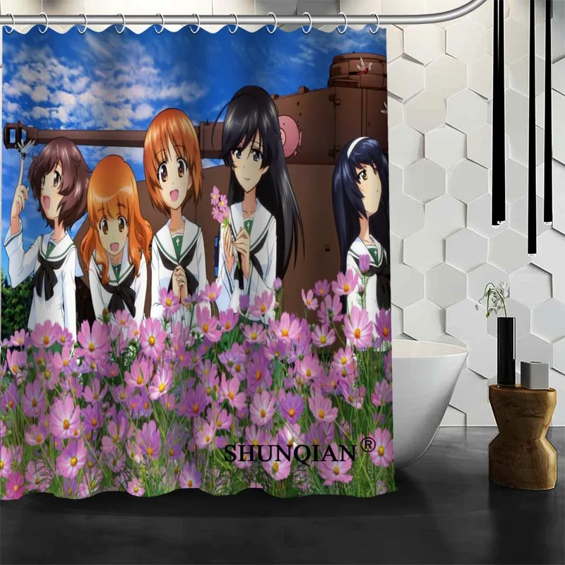 Новое поступление занавеска для душа Girls Und Panzer ткань из полиэстера с принтом