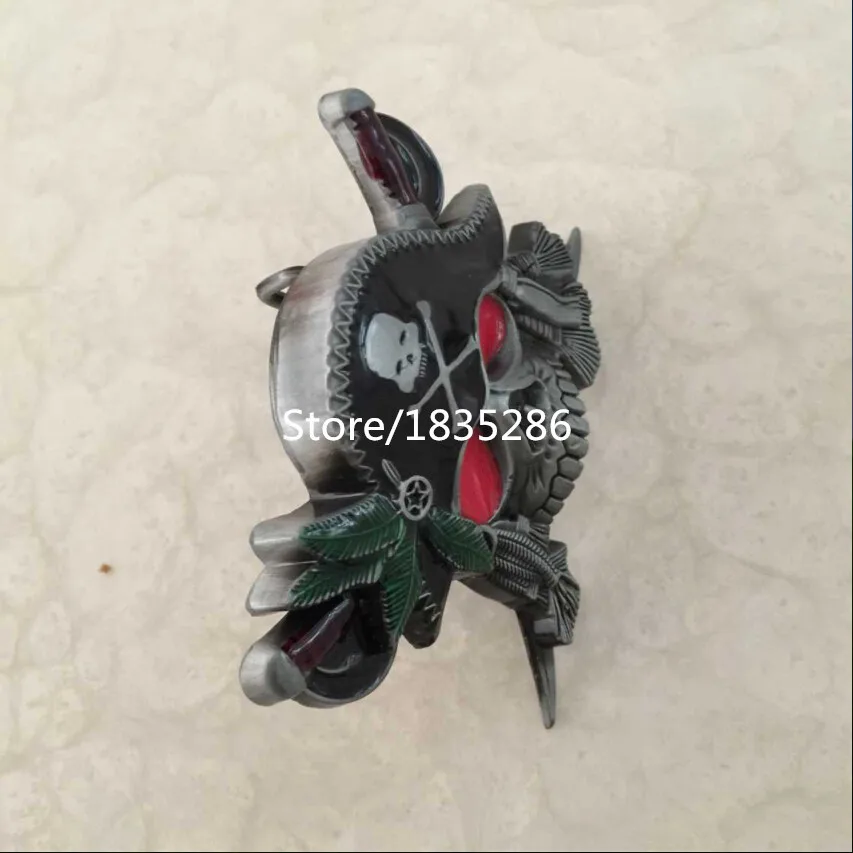 Новый стиль высокое качество крест Пираты нож Череп Металл пряжка на ремешке