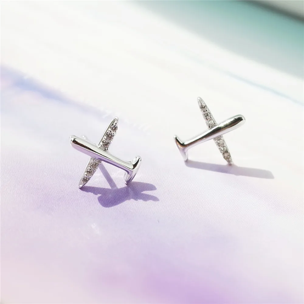 Женские серьги гвоздики из серебра 100% пробы с фианитом|hypoallergenic stud earrings|fashion