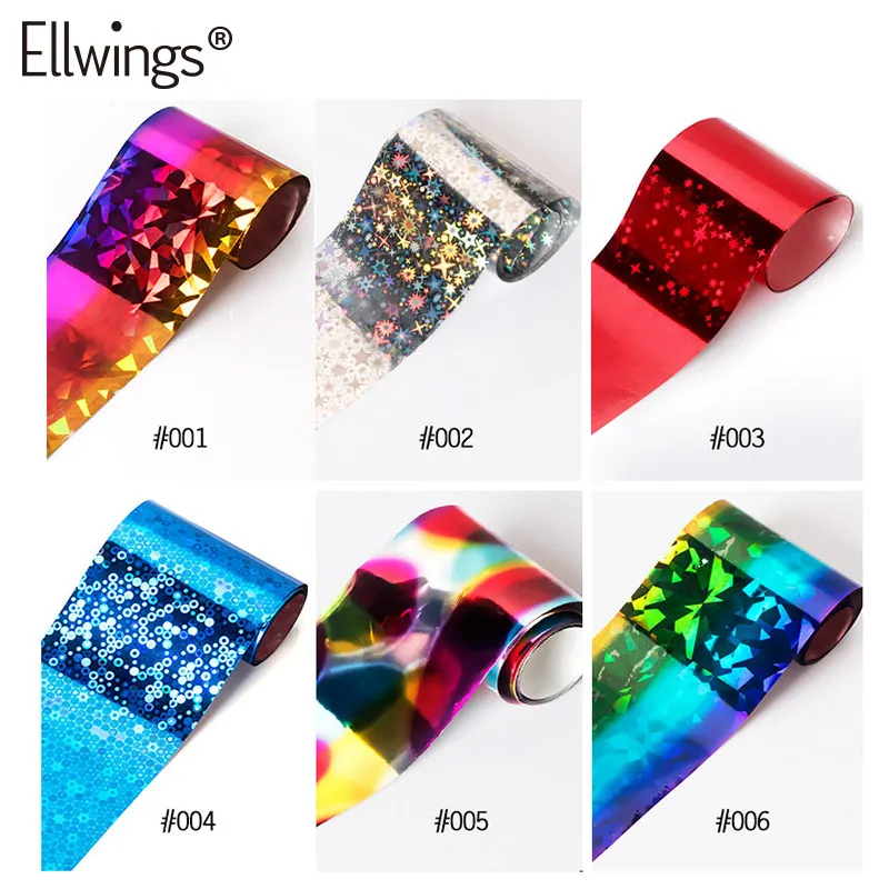 Переводной гель Ellwings + один переводной бумажный клей для ногтей фольга наклейка