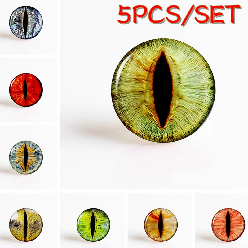 

5PCS/SET Dragon Eyes 25MM Glass Cabochon Jewelry Supply Craft Supplies Making DIY Pendant Necklace Fashion Accessories Gift