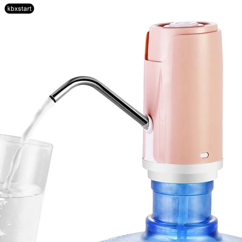 Портативный диспенсер для воды USB аккумуляторная напиток Dispensador De Agua электрико бутылка водопроводной воды насос Articulos де Cocina - Цвет: Розовый