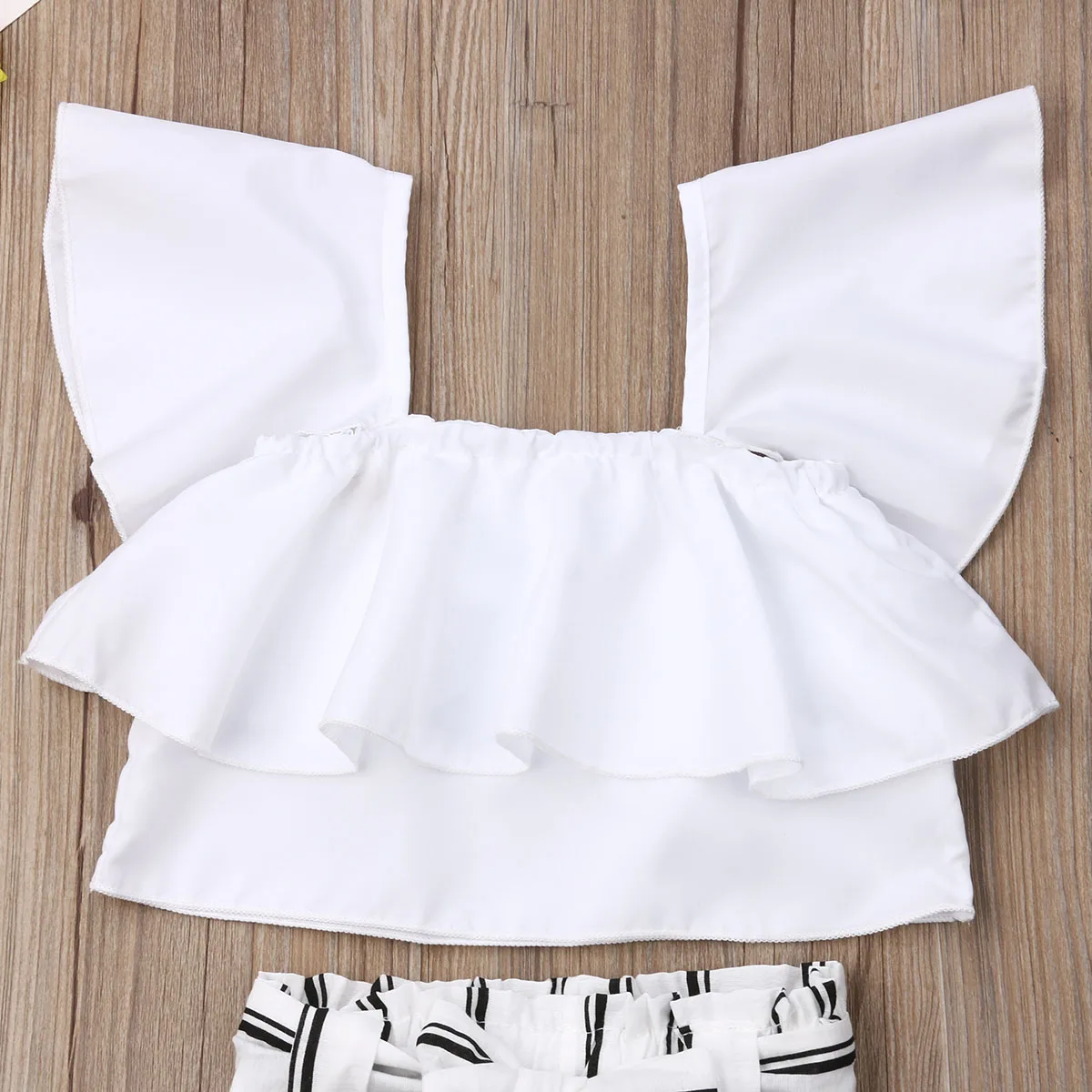 Детская одежда жилет для маленьких девочек топ штаны в полоску детская модная