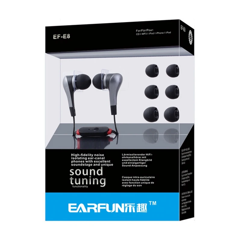 EARFUN In-Ear Наушники Fone де ouvido Гарнитура для iPhone Samsung LG HTC Sony Huawei Медиа-Плеер с