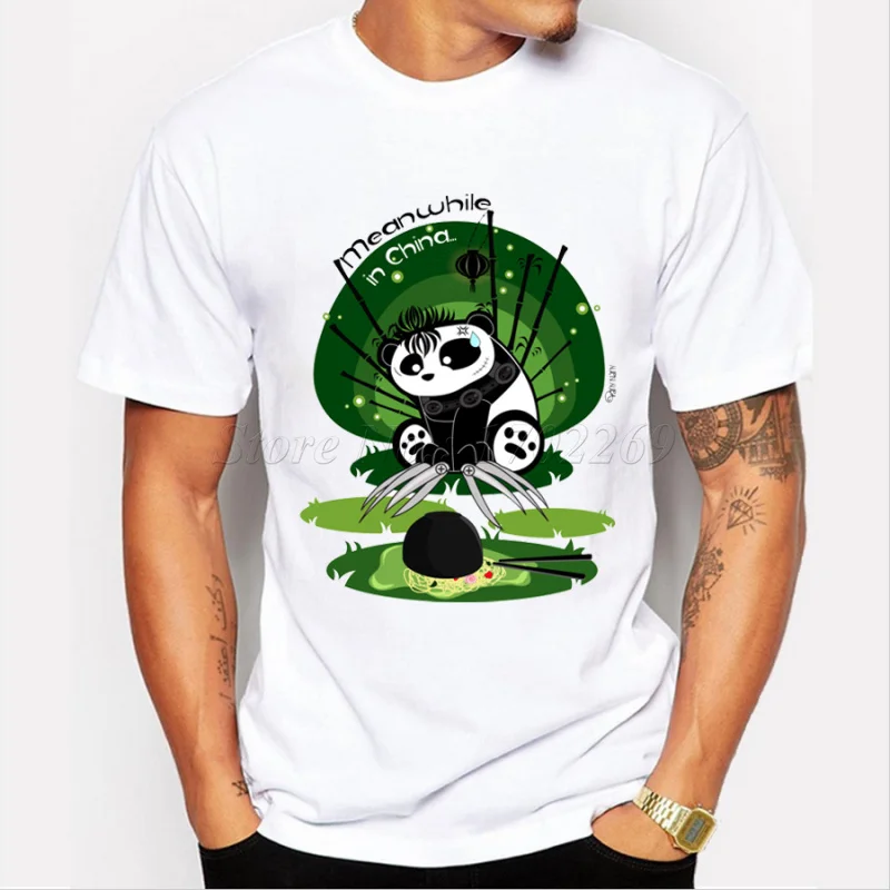 Новая модная мужская футболка с мультяшным принтом животных индивидуальная