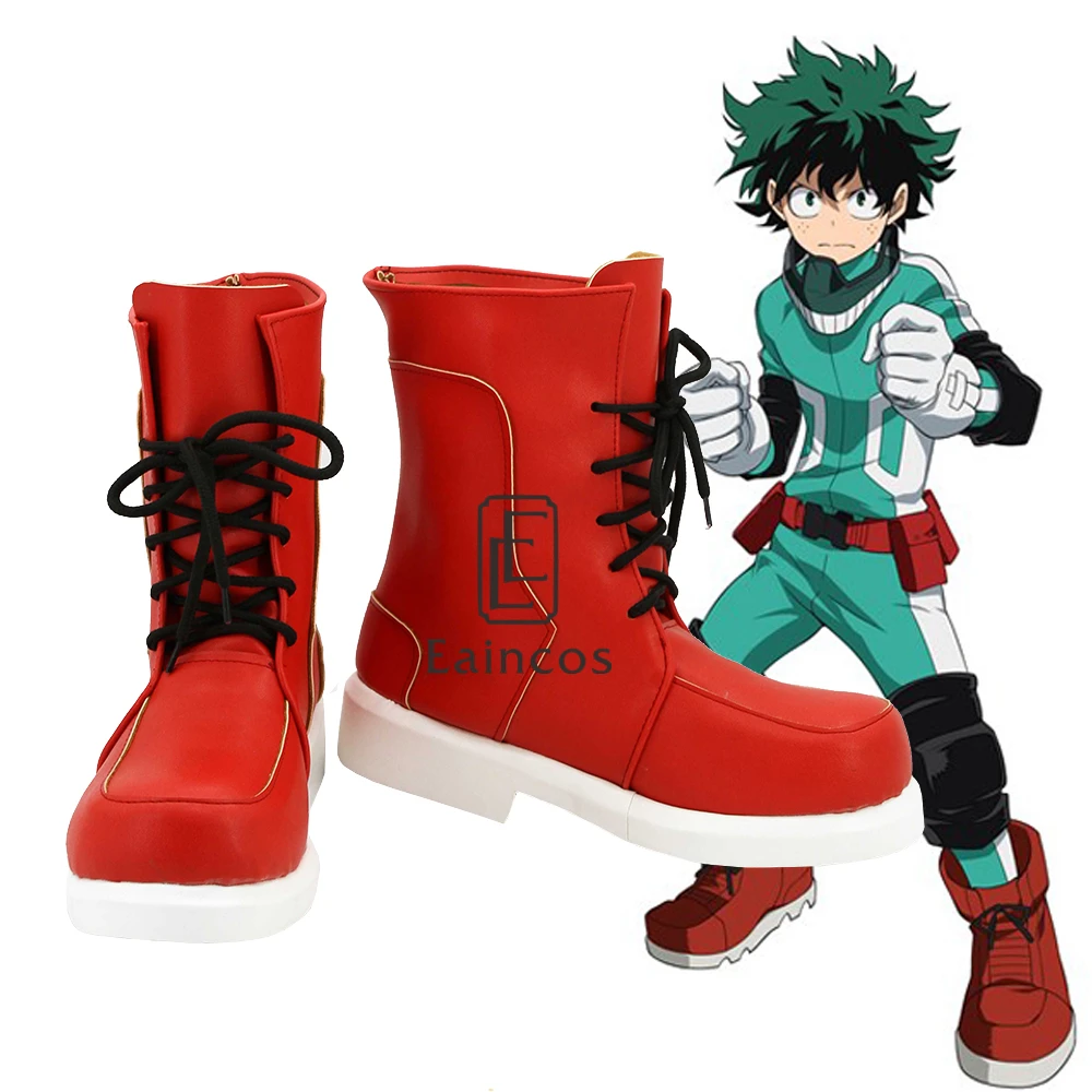 

Anime Boku No Hero Academia Midoriya Izuku Cosplay Red Shoes Custom Made