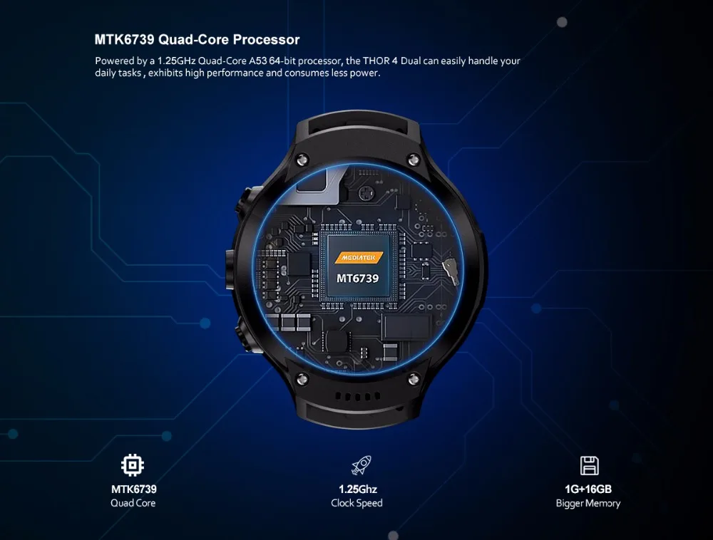 Zeblaze Thor 4 Dual smart с камерой 5 Мп+ 5 Мп частота сердечных сокращений GPS 4G Smartwatch mp3/MP4 плеер Google Play для samsung gear S3 Z28 I7