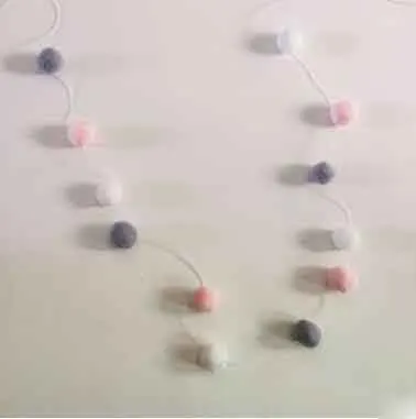 white light-pink gra 2 м фетровые шерстяные шары настенный реквизит-украшение DIY Ручная работа безделушка Ловец снов колокольчики для детской комнаты мороженое гирлянда - Цвет: white light-pink gra