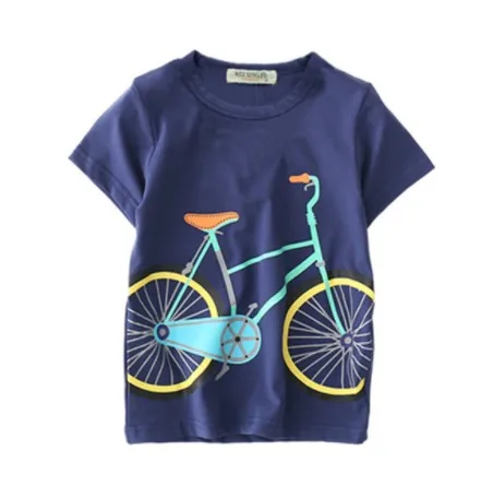 bike2 Новая футболка для маленьких мальчиков футболки, хлопковая Футболка с принтом машины для мальчиков, детская брендовая рубашка Топы, Детская верхняя одежда, летняя футболка для малышей - Цвет: bike2