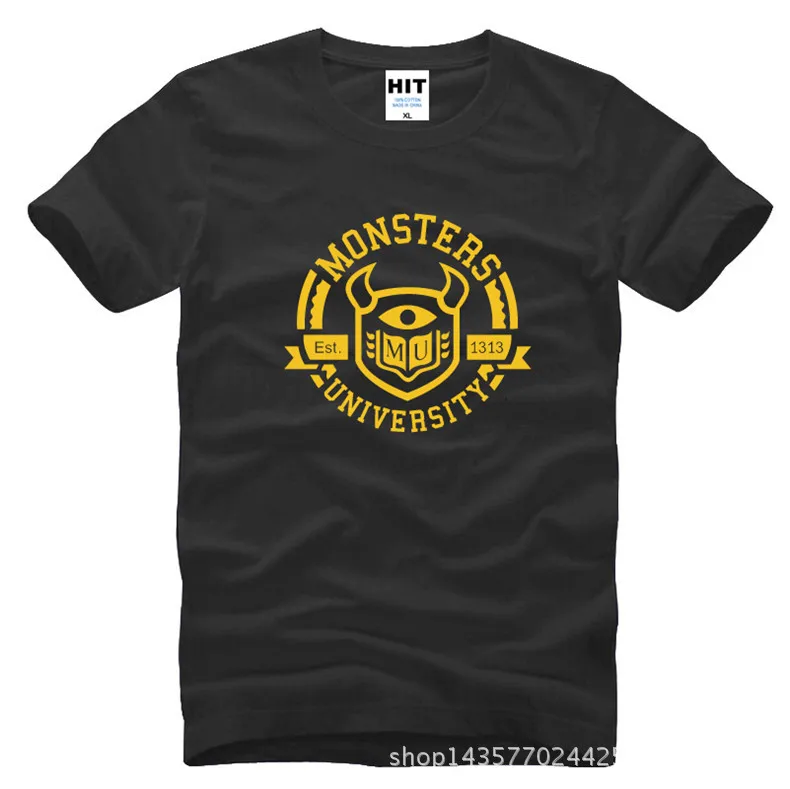 Мужская футболка Monsters с принтом знаков для университетской школы модная мужская