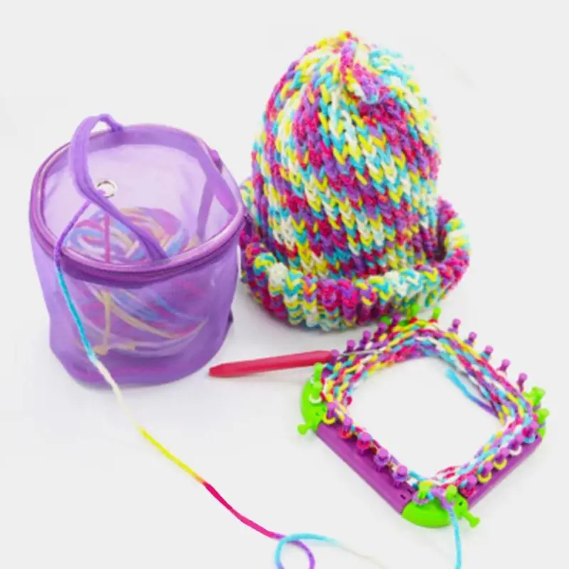 DIY Плетенный Радужный ткацкий станок Плетеный ткацкий станок Детский образовательный длинный набор колец с крюковые иглы шитье вязание