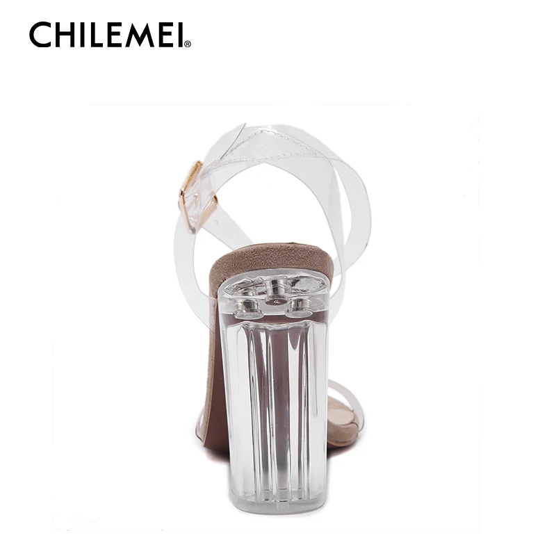 Новые летние европейские и американские Стиль Модные прозрачные сандалии с